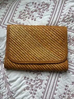 Vintage Lesco Woven Fold-Over Clutch